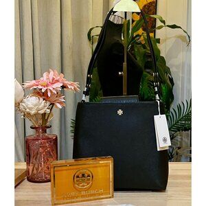 ✺ NEW!!  AUTHENTIC TORY BURCH BLACK EMERSON BUCKET BAG ✺✺